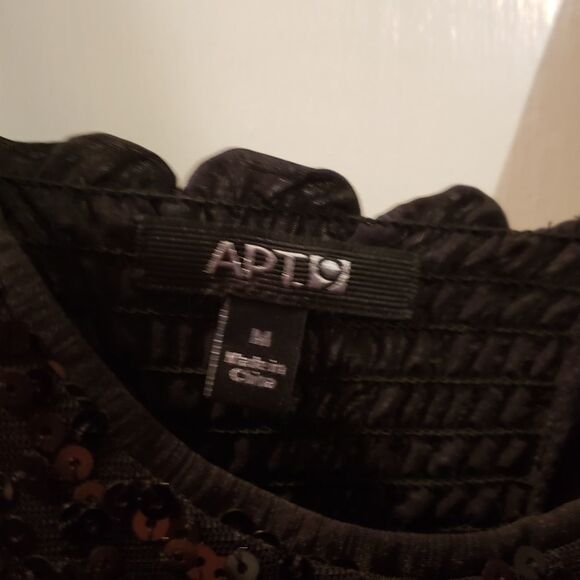 Stunning Apt 9 Beaded Sparkly Top Black Party Dress Medium‎ Trendy Timeless - Picture 10 of 16